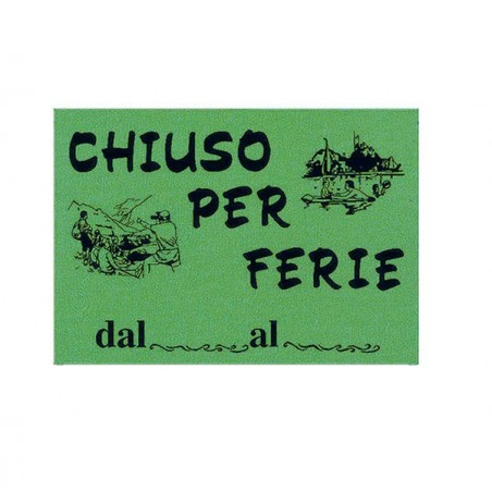 Cartello in cartoncino CHIUSO PER FERIE 16x23 cm giallo CWR