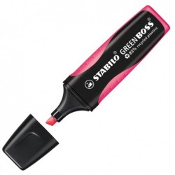 Evidenziatore Green Boss punta a scalpello tratto 2 5 mm rosa 56 83% plastica riciclata Stabilo
