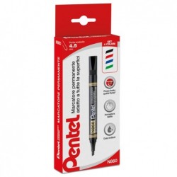 Marcatore permanente N860 punta scalpello astuccio 4 colori assortiti Amiko Pentel