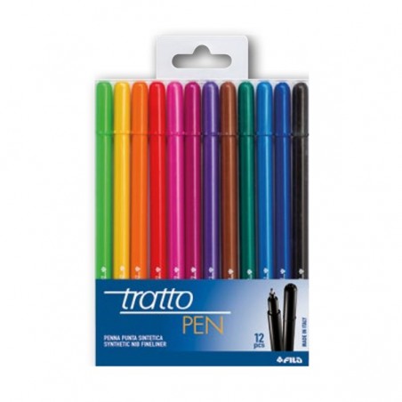 Pennarello fineliner Tratto Pen tratto 0,5mm colori assoriti Tratto busta 12 pennarelli