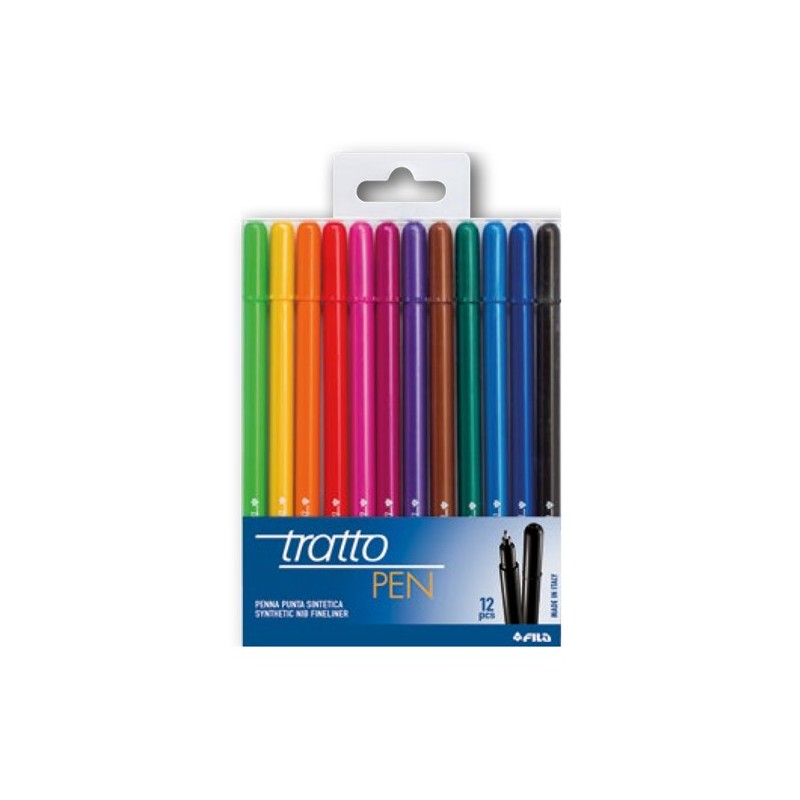 Pennarello fineliner Tratto Pen tratto 0,5mm colori assoriti Tratto busta 12 pennarelli