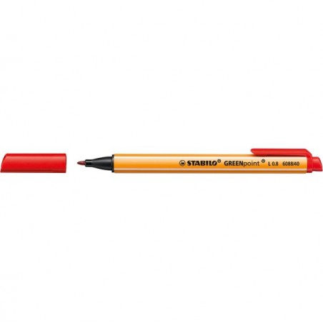 Pennarello Greenpoint punta 0,8mm rosso Stabilo