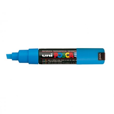 Marcatore Uni Posca PC8K punta a scalpello 8mm azzurro Uni Mitsubishi