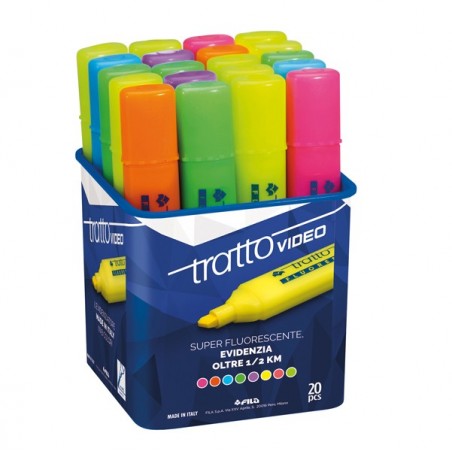 Evidenziatore Tratto Video punta a scalpello tratto 1,00 5,00 mm colori assortiti Tratto barattolo 20 pezzi