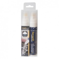 Marcatore a gesso liquido waterproof punta fine 7,00 15,00 mm bianco Securit conf. 2 pezzi