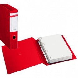 Raccoglitore Stelvio F 4 anelli a D 25 mm dorso 3 cm 22x30 cm rosso Sei Rota