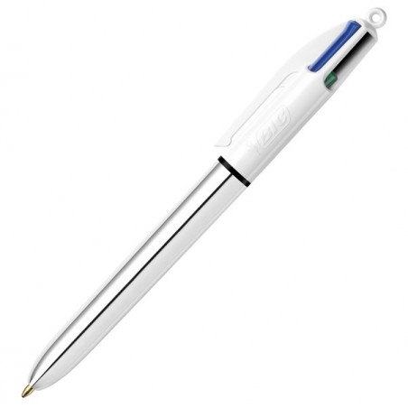 Penna sfera scatto multifunzione 4 Colors Shine punta 1,0 mm fusto silver Bic conf. 12 pezzi
