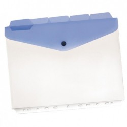 Buste a foratura universale con bottone e separatori 21x29,7 cm trasparente Beautone conf. 5 pezzi