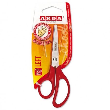 Forbici per mancini Left impugnatura ABS lame in acciaio 13 cm colori assortiti Arda