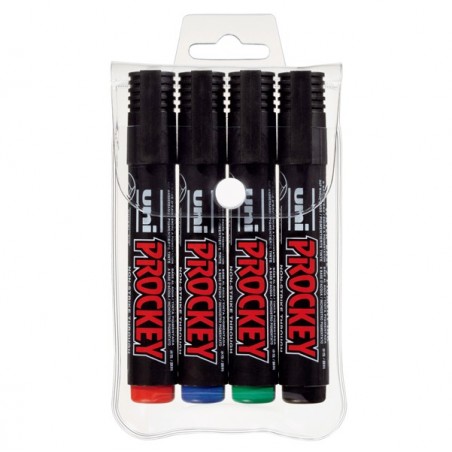 Marcatori Uni Prockey M122 punta conica 1,20 1,80 mm colori assortiti Uni Mitsubishi astuccio 4 pezzi