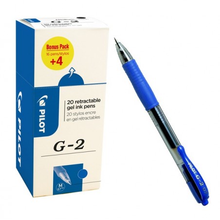 Roller gel a scatto G 2 punta 0,7mm blu Pilot conf. 16 + 4 pezzi