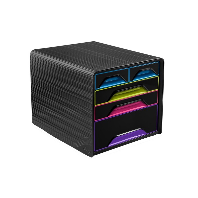 Cassettiera Smoove 36 x 28,8 x 27 cm 5 cassetti misti nero/multicolore Cep