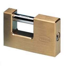 Lucchetto corazzato per saracinesca ottone massiccio 7,7x5x1,6cm oro Metalplus