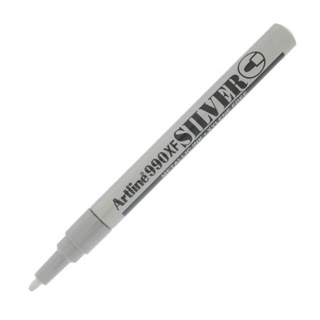 Marcatore permanente A 990 a vernice punta tonda fine 1,2 mm argento Artline