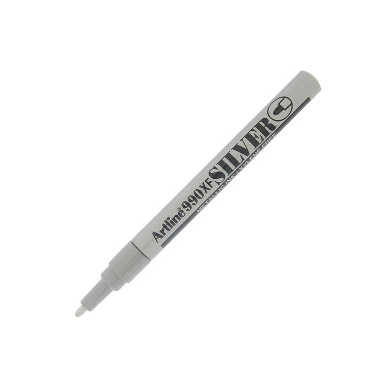 Marcatore permanente A 990 a vernice punta tonda fine 1,2 mm argento Artline