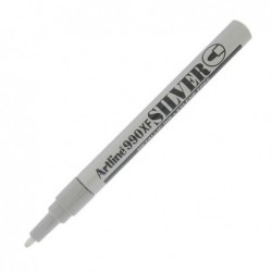 Marcatore permanente A 990 a vernice punta tonda fine 1,2 mm argento Artline