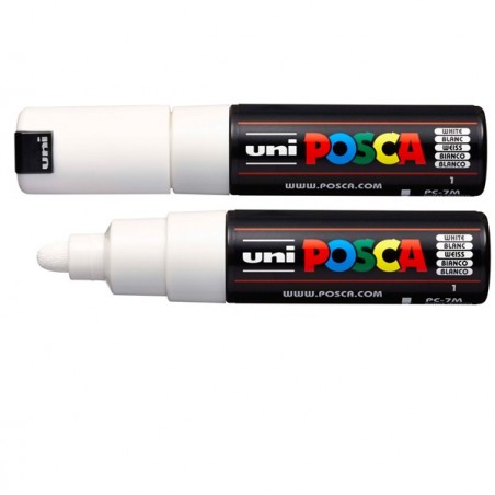 Marcatore a base d'acqua Uni Posca PC7M punta tonda large 4,5 mm5,5mm bianco Uni Mitsubishi