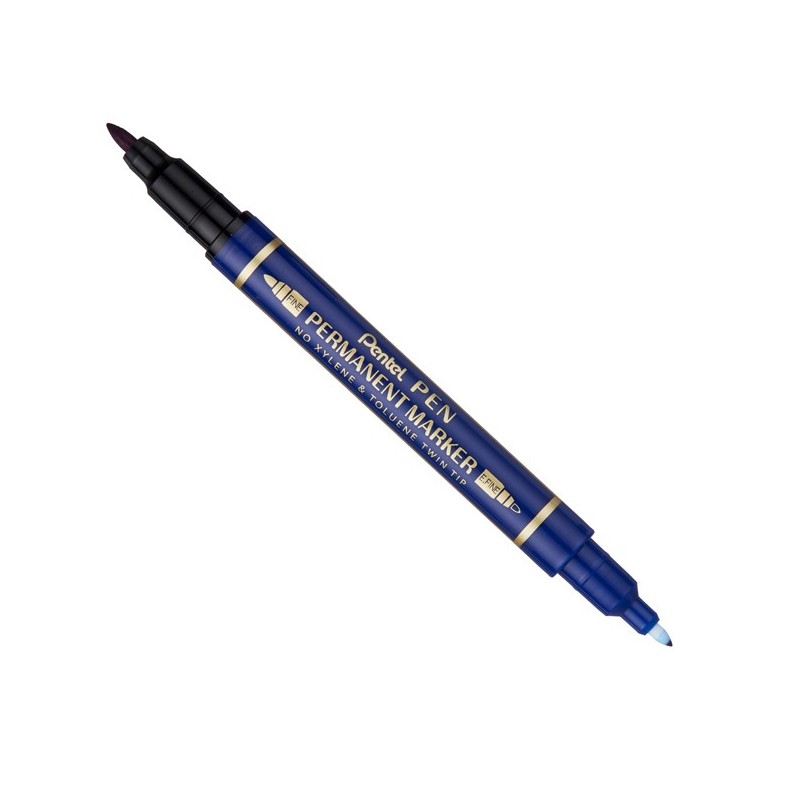 Marcatore permanente Twin tip doppia punta FineExtraFine Blu Pentel
