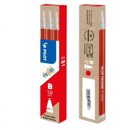 Refill sfera frixionball clicker punta 1,0mm rosso Pilot conf. 3 pezzi
