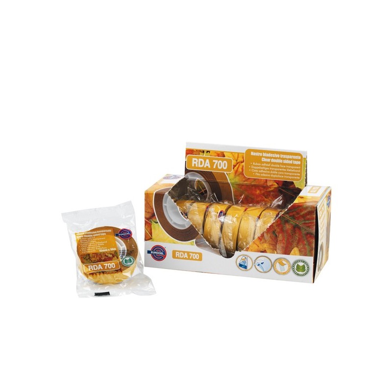 Nastro biadesivo 700RDA 1,5 cm x 10 m trasparente Eurocel