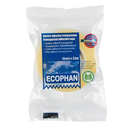 Nastro adesivo Ecophan in caramella 1,5 cm x 33 m trasparente Eurocel