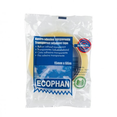 Nastro adesivo Ecophan in caramella 1,9 cm x 66 m trasparente Eurocel