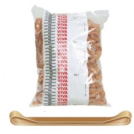 Elastici fettuccia diametro 5 x 0,5 cm 1 kg caucciù avana Viva