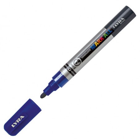 Marcatore a base d'acqua Graduate Mark All punta tonda 2mm blu Lyra