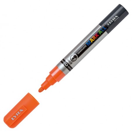 Marcatore a base d'acqua Graduate Mark All punta tonda 2mm arancione fluo Lyra