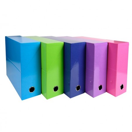 Scatola progetto Iderama dorso 90mm 5 colori assortiti tenui 25x33cm Exacompta