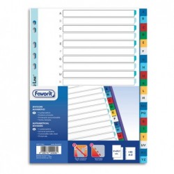 Divisori alfabetici 20 tacche PP A4 colori assortiti Favorit