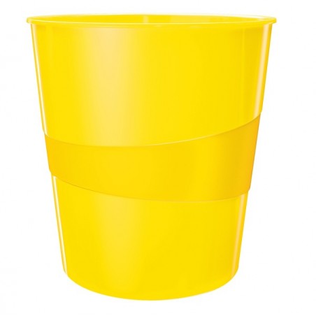 Cestino gettacarte WOW altezza 32,4 cm diametro 29 cm 15 L giallo Leitz