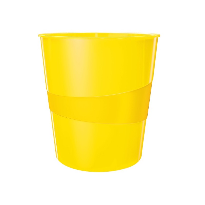Cestino gettacarte WOW altezza 32,4 cm diametro 29 cm 15 L giallo Leitz