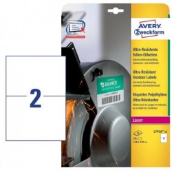 Etichette protezione e sicurezza in PE laser permanenti 210 x 148 mm 2 et/fg 10 fogli bianco Avery