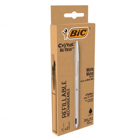 Penna sfera Cristal® Re'New con cappuccio 1 mm nero Bic®