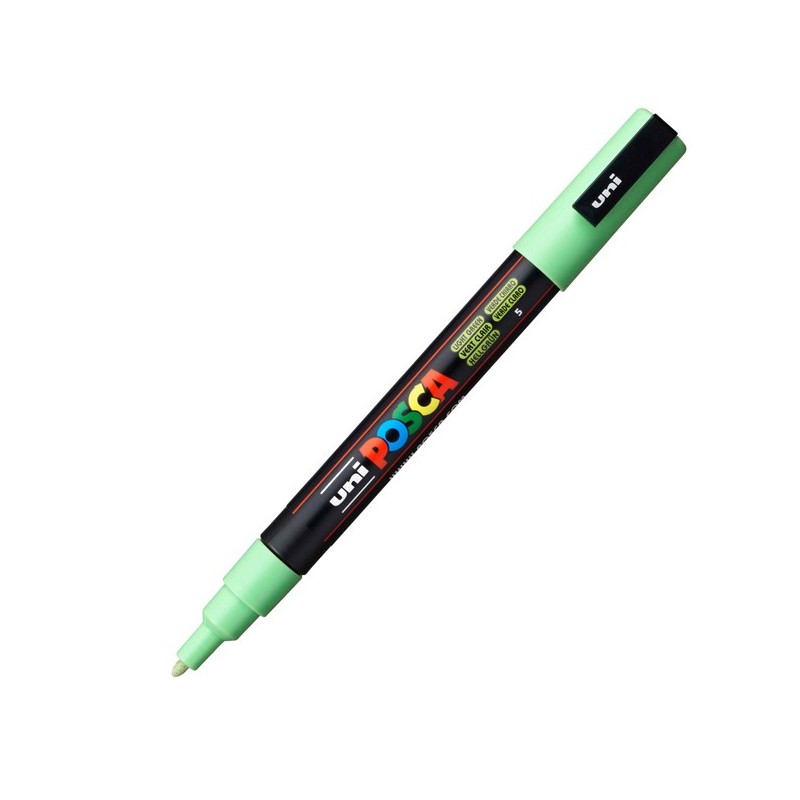 Marcatore Uni Posca PC3M punta fine 0,9 1,3 mm verde chiaro Uni Mitsubishi