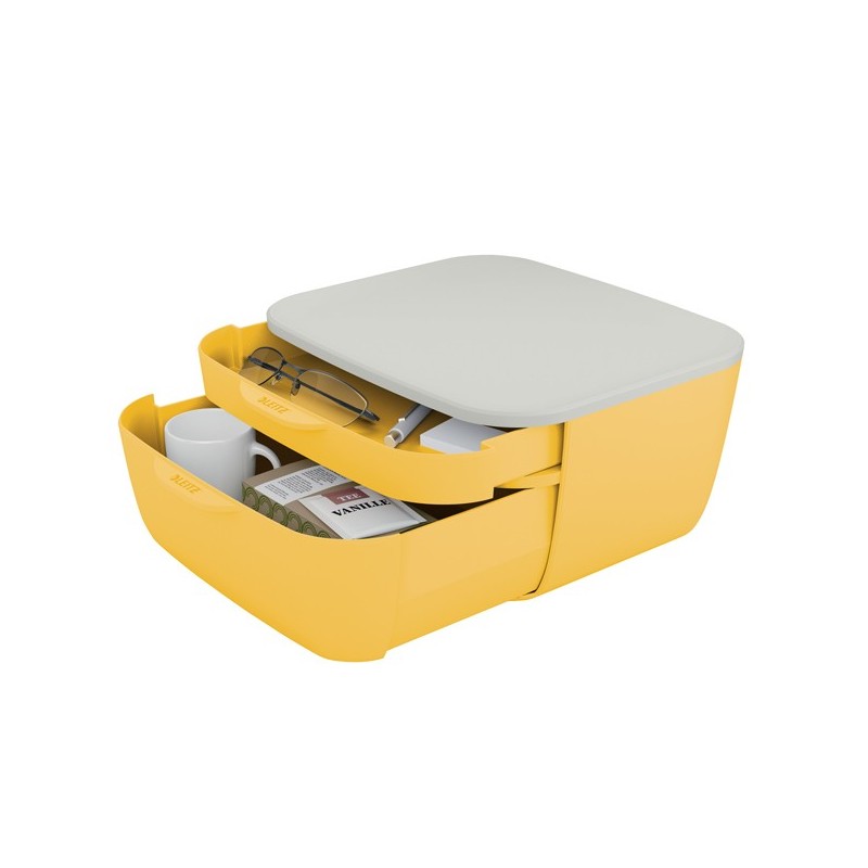 Cassettiera Cosy 2 scomparti giallo Leitz