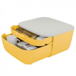 Cassettiera Cosy 2 scomparti giallo Leitz
