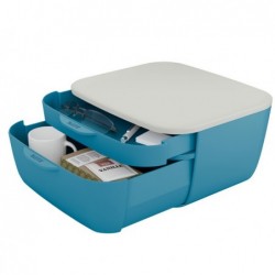 Cassettiera Cosy 2 scomparti blu Leitz