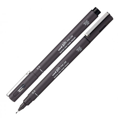 Pin fineliner punta 0.5 mm grigio scuro Uni Mitsubishi