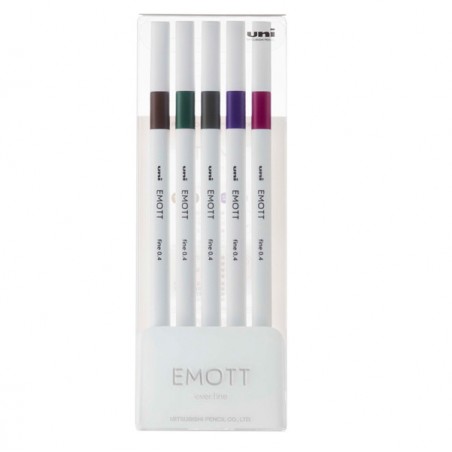 Fineliner Emott tratto 0.4 mm colori assortiti vintage Uni Mitsubishi conf. 5 pezzi