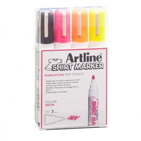 Marcatore per tessuto punta tonda 2.0 mm colori assortiti Artline conf. 4 pezzi