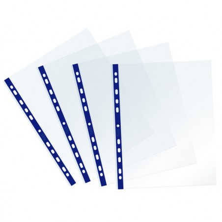 Buste forate Sprint c/ banda liscia 22 x 30 cm blu Favorit conf. 25 pezzi