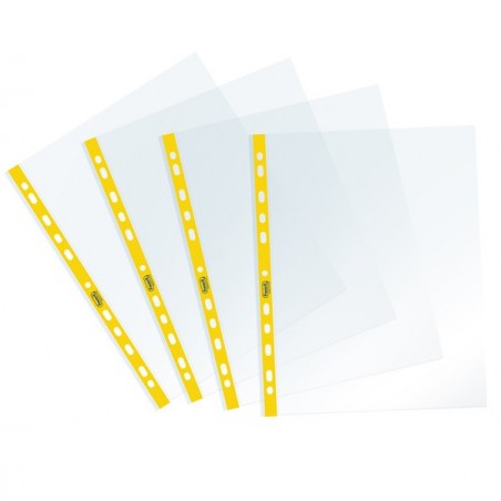 Buste forate Sprint c/ banda liscia 22 x 30 cm giallo Favorit conf. 25 pezzi