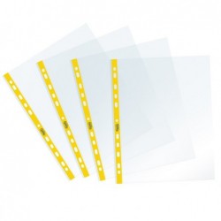 Buste forate Sprint c/ banda liscia 22 x 30 cm giallo Favorit conf. 25 pezzi