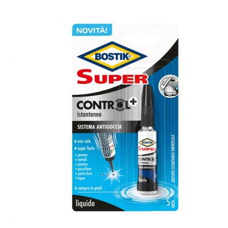 Colla istantanea Super Control universale con sistema antigoccia 5 gr Bostik