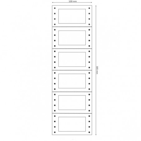 Etichette adesive a modulo continuo TT956 in carta corsia singola permanenti 64 x 34 mm 6 et/fg 200 fogli bianco Markin