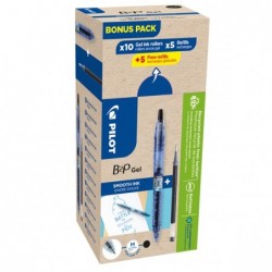 Roller gel B2P Ecoball punta 0,7 mm 10 refill B2P inclusi nero Pilot conf. 20 pezzi