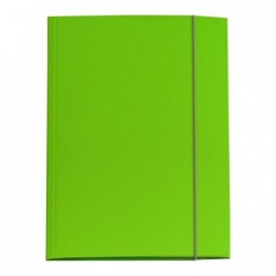 Cartellina con elastico cartone plastificato 3 lembi 25x34 cm verde prato Queen Starline