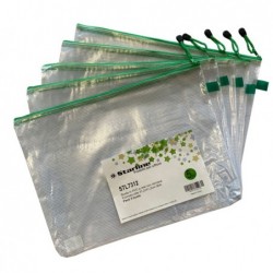 Busta a rete con cerniera verde PVC 31,2x41,2 cm trasparente Starline